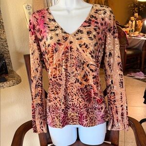 Elegant Floral V-Neck Blouse